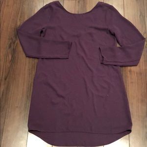 Low back scoop purple dress